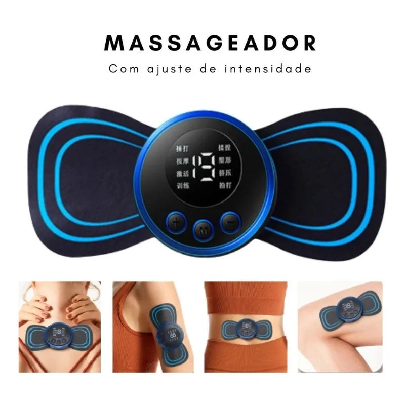 Mini Massageador Portátil EMS para Alívio de Dores